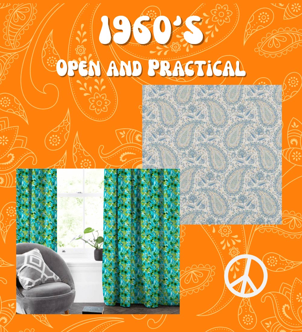 1960's bright curtain patterns